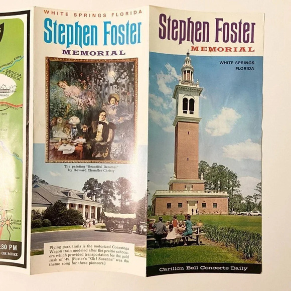 Vintage Stephen Foster Memorial White Springs Florida Brochure Pamphlet Souvenir - Picture 9 of 10